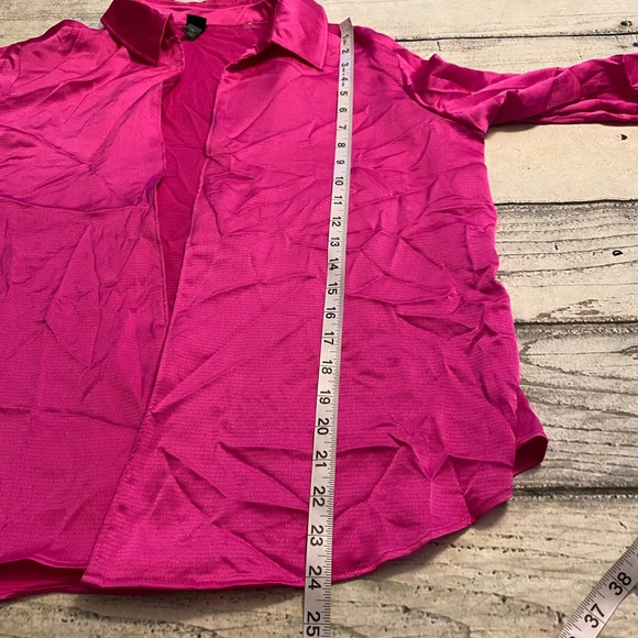 Wild fable shiny pink long sleeve shirt no buttons. XXL - Picture 6 of 7